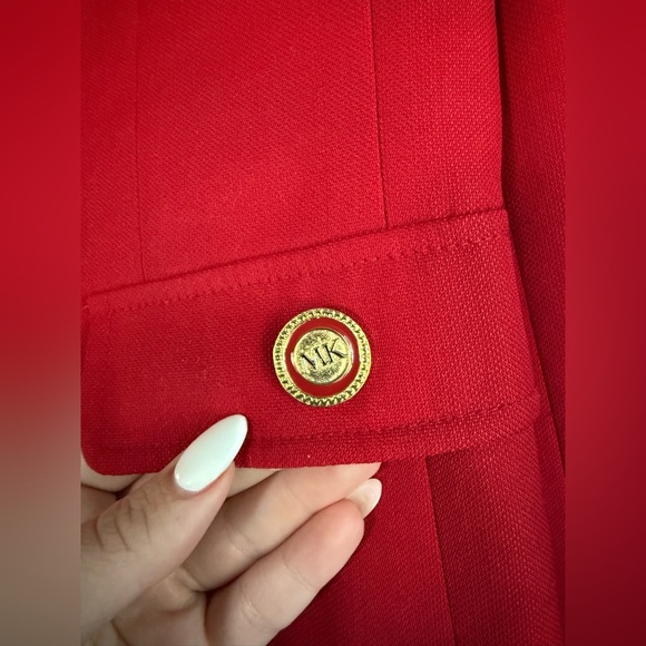 Vintage Mary Kay Red Blazer Structured Suit Jacket - Picture 4 of 6